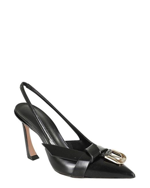 Piferi Black Slingback Buckle Pumps