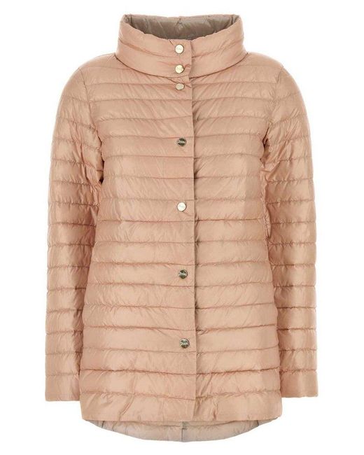 【送料&関税込】Herno Reversible Button-up Down Jacket Herno Reversible Button-Up Down Jacket in Natural | Lyst