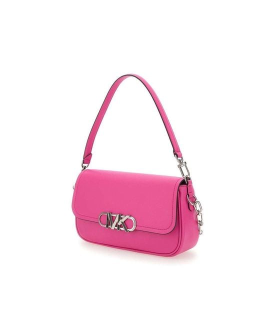 Michael Kors Pink Logo Plaque Medium Parker Shoulder Bag