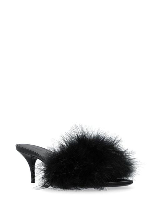 Balenciaga Black Heeled Slippers 'boudoir',