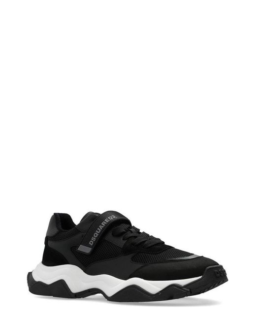 DSquared² Black Wave Mesh Low-top Sneakers for men