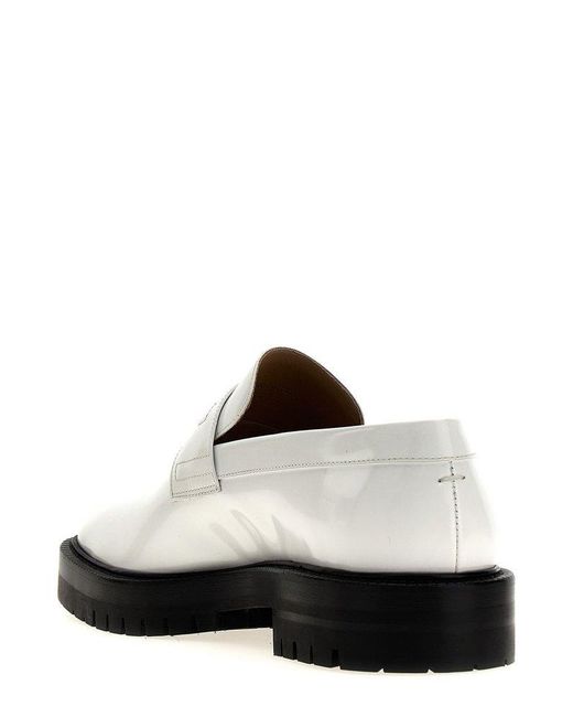 Maison Margiela White Tabi Toe Slip-on Loafers for men