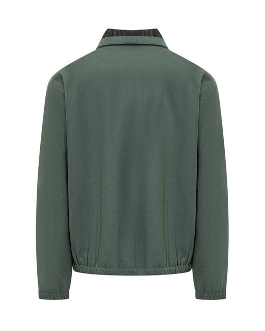 Drole de Monsieur Green Long-Sleeved Zipped Jacket for men