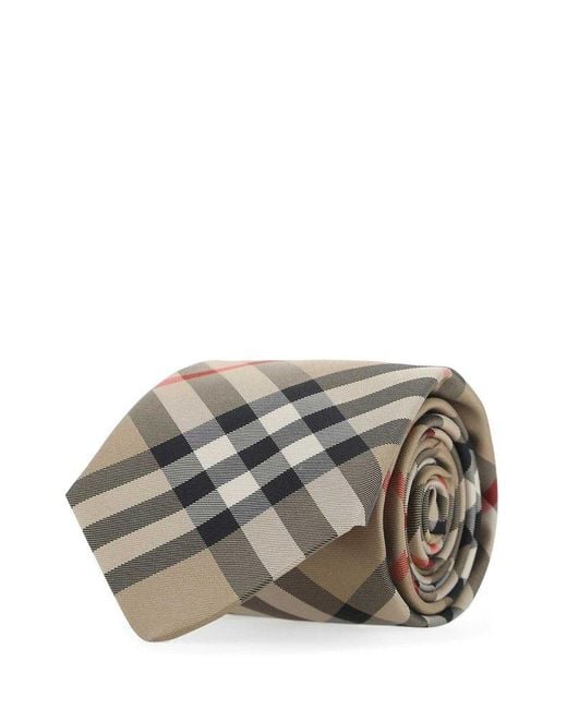 Burberry White Vintage Checked Tie for men