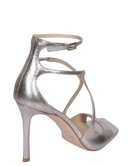 Jimmy Choo Metallic Azia 95 Ankle-strapped Sandals