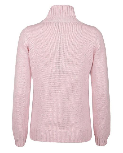 Aragona Pink Turtleneck Sweater