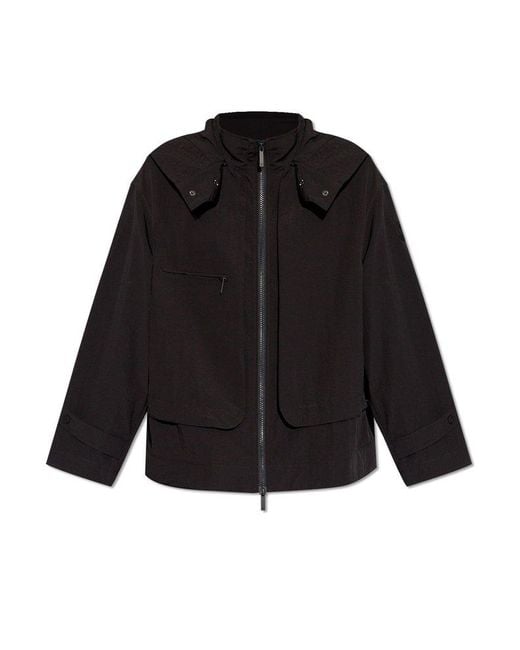 Emporio Armani Black Jacket With Detachable Hood,