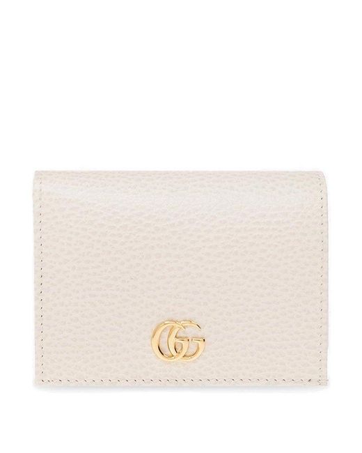 Gucci Natural Logo Plaque Bi-fold Contrasting Wallet