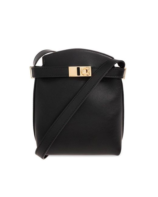 Ferragamo Black 'porta' Shoulder Bag,