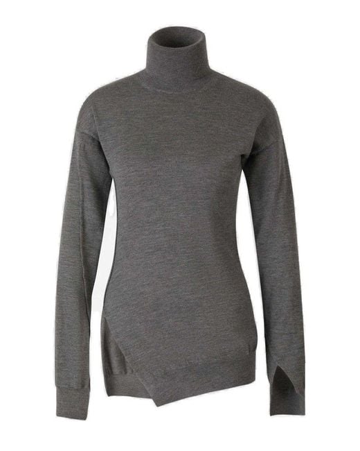 The Row Gray Cashmere Turtleneck Sweater