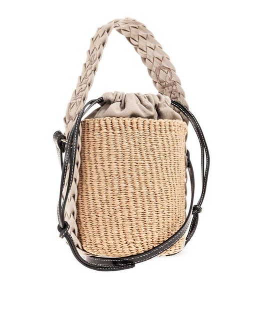 Chloé Woody Braided Bucket Bag in Natural | Lyst