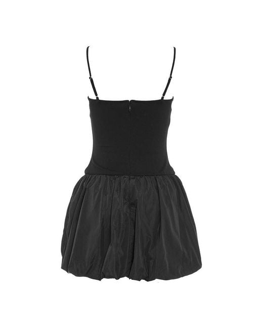 Staud Black Ablee Tufted Mini Dress
