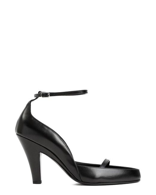 The Row Round-toe Ankle Strap Pumps in Black | Lyst UK