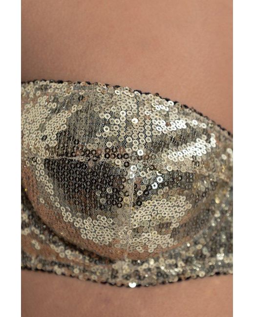 Dolce & Gabbana Gray Sequin Bra