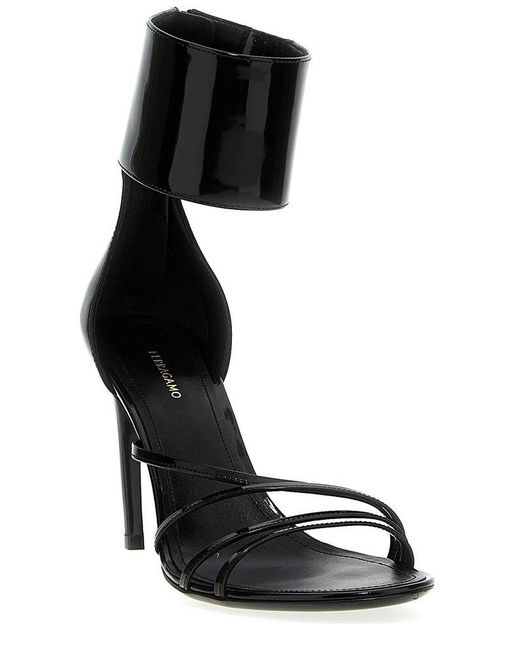 Ferragamo Black 'Clethra' Sandals