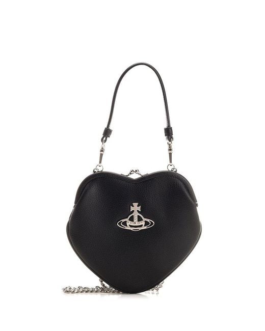 Vivienne Westwood Black Belle Orb-plaque Chained Clutch Bag