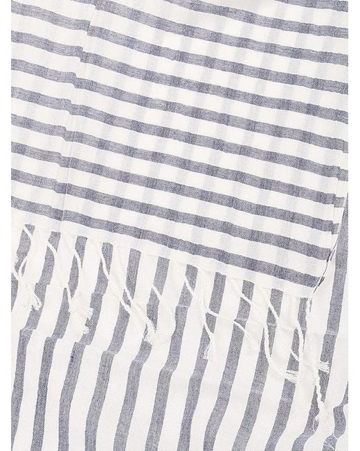 Weekend by Maxmara Gray Yarn-dyed Striped Stole
