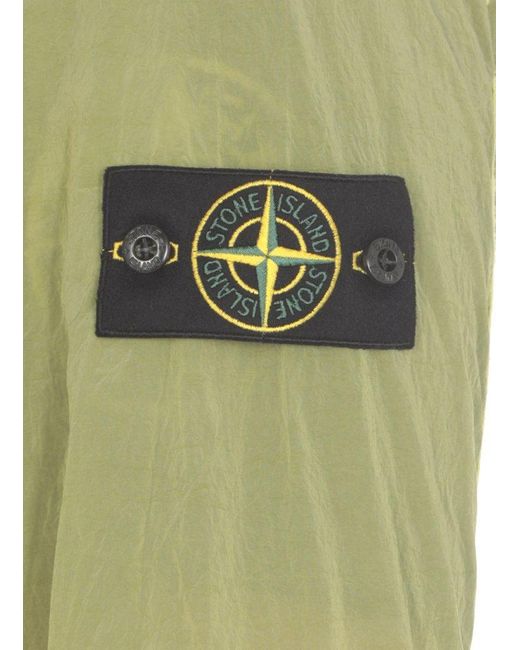 Stone Island Green Waterproof Jacket With Logo for men
