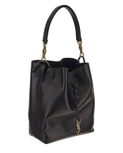 Saint Laurent Black Paris Vii Logo Plaque Pouch
