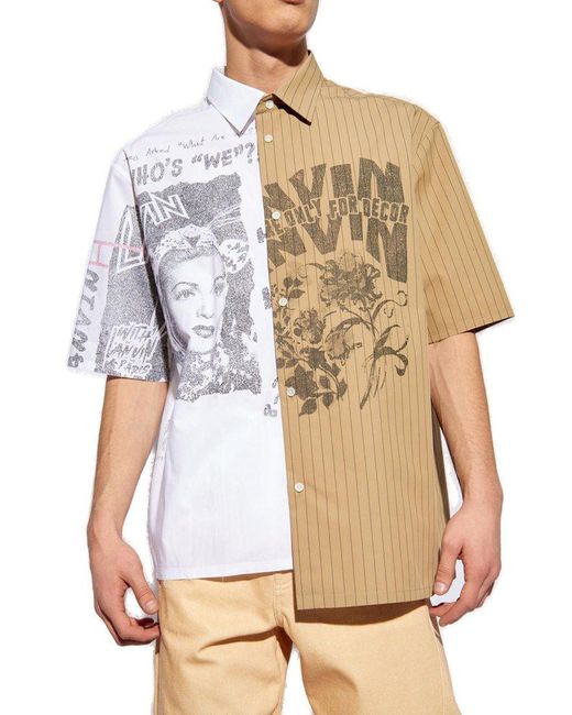 Lanvin White X Future Asymmetric Short-sleeved Shirt for men