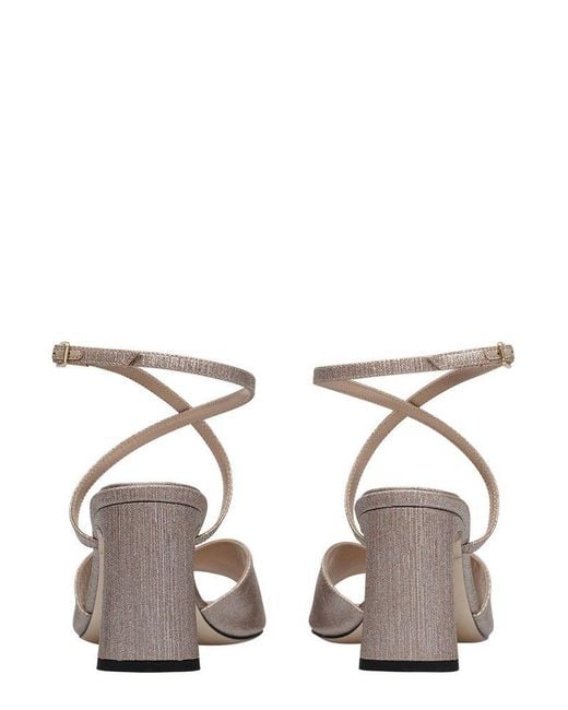 Jimmy Choo White 75 Karli Mid-heel Sandals