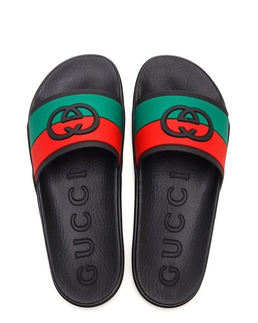 mens black gucci slides