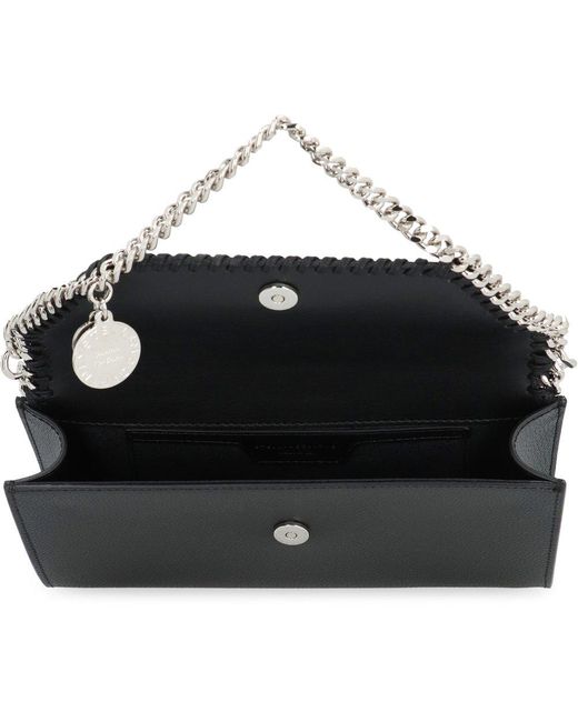 Stella McCartney Black Falabella Logo Charm Chain Linked Shoulder Bag