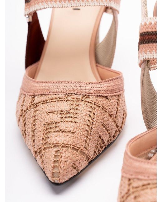 Fendi Pink Pointed Toe Slingback Pumps