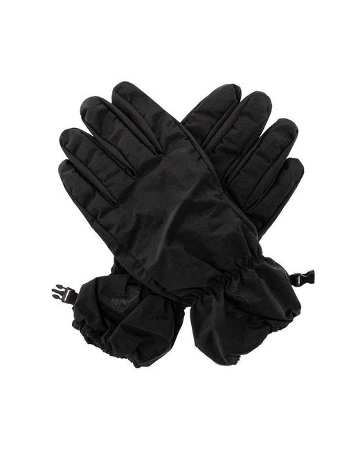 Stone Island Black Gloves With Logo, for men