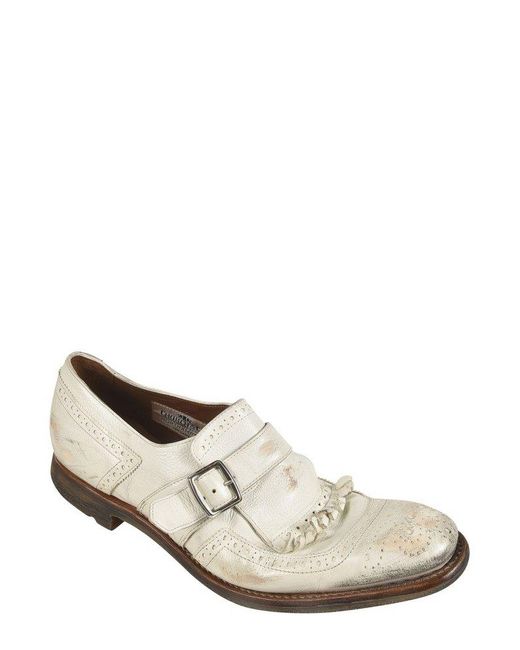 Church's White Round Toe Slip-On Loafers