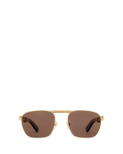 Cartier Brown Eyewear Pilot-frame Sunglasses