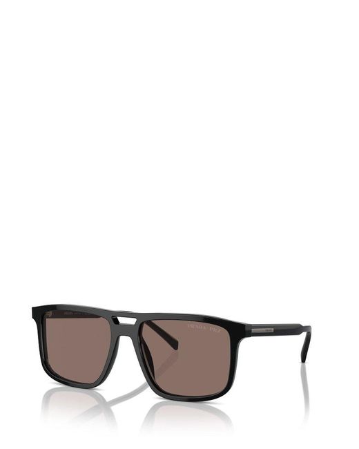 Prada Gray Rectangular Frame Sunglasses for men