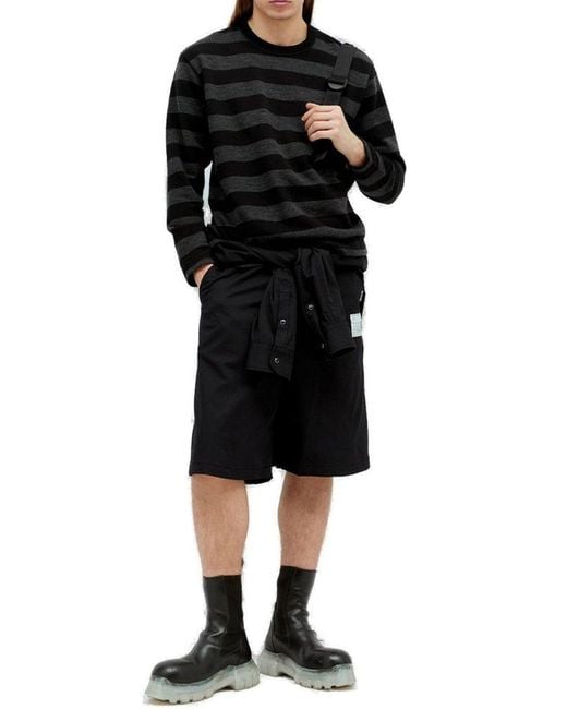 Junya Watanabe Black Striped Long Sleeve T-shirt for men