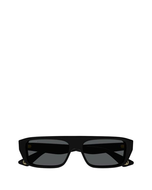 Gucci Black Rectangle-frame Sunglasses for men