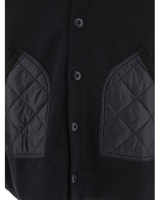 Junya Watanabe Black Cardigan With Quilted Inserts for men