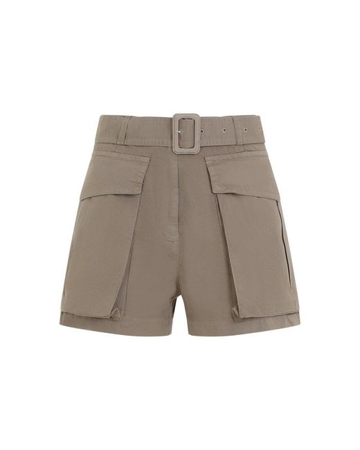 Dries Van Noten Gray Belted Mini Shorts