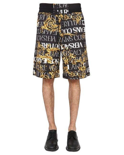 Versace Jeans Couture Barocco Print Bermuda Shorts in Black for Men | Lyst  UK