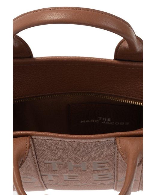 Marc Jacobs Brown Logo Embossed Mini Tote Bag