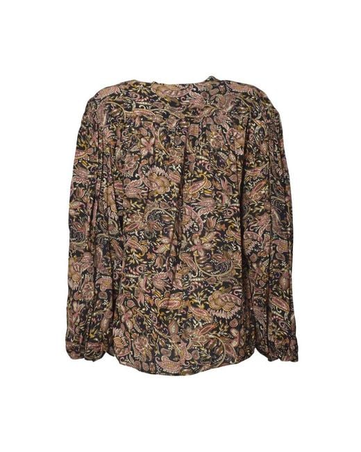 Isabel Marant Brown Allover Printed Blouse