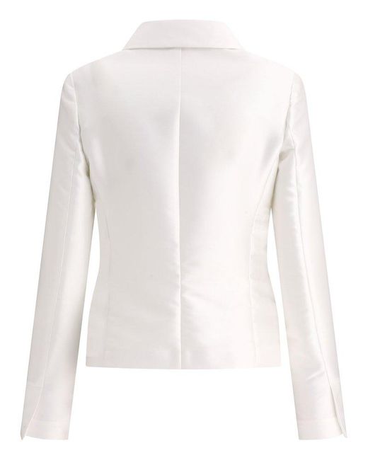 F.it White Satin Single Button Blazer