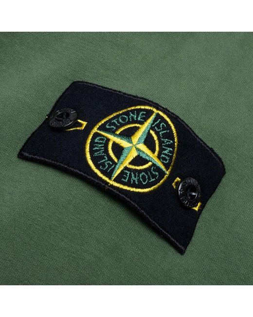 Stone Island Green Logo Patch Crewneck Sweatshirt for men