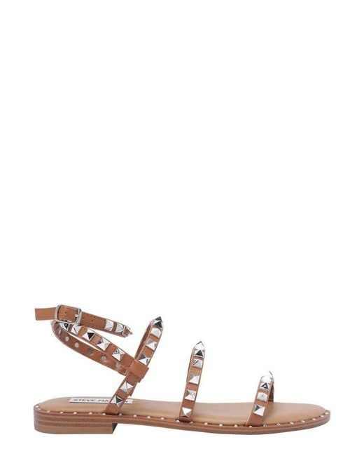 Steve Madden White Travel Studded Sandals