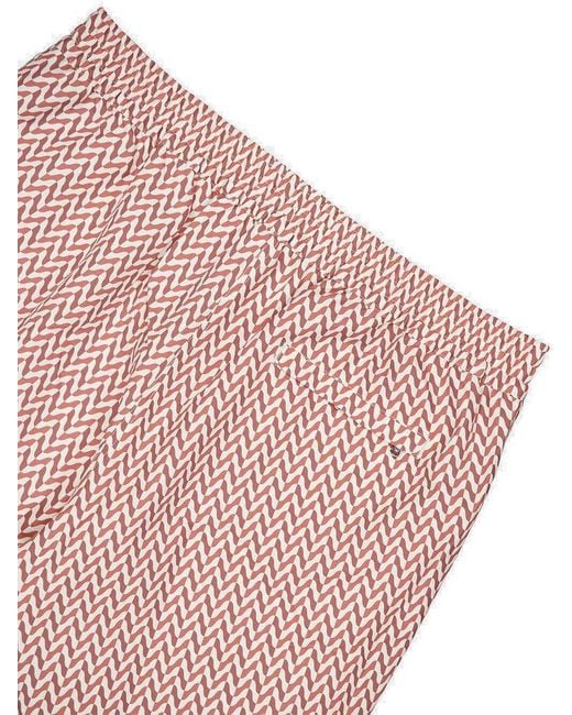 Frescobol Carioca Pink Copacabana Herringbone Classic Swim Shorts for men