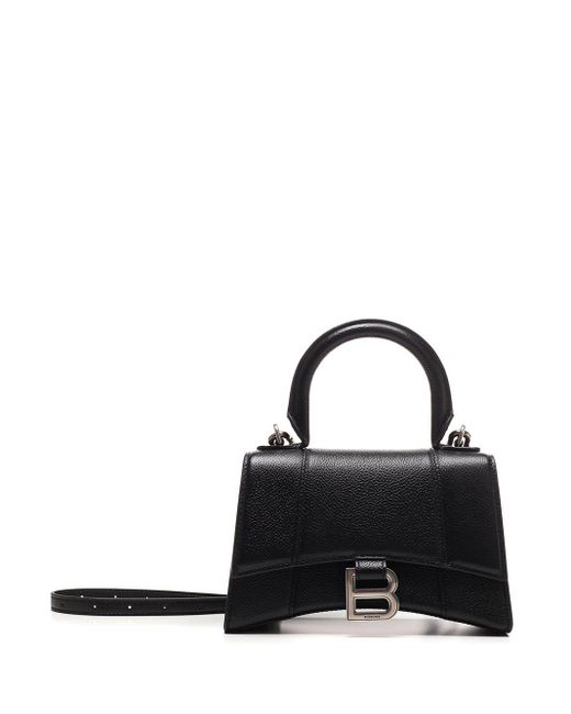Balenciaga Black Hourglass Xs Top Handle Mini Bag