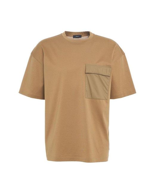 Herno Natural Pocket-detailed Crewneck T-shirt for men