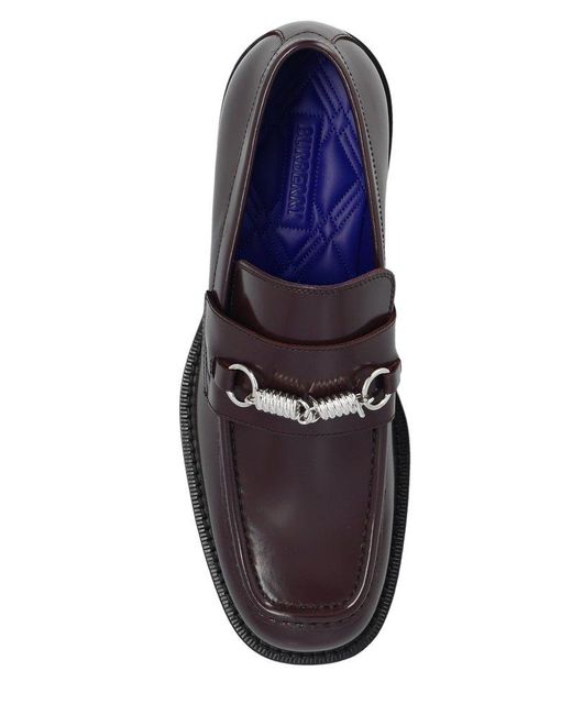 Burberry Black Barbed-detailed Slip-on Loafers for men