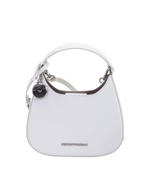 Emporio Armani Gray Logo Lettering Charm Mini Shhoulder Bag
