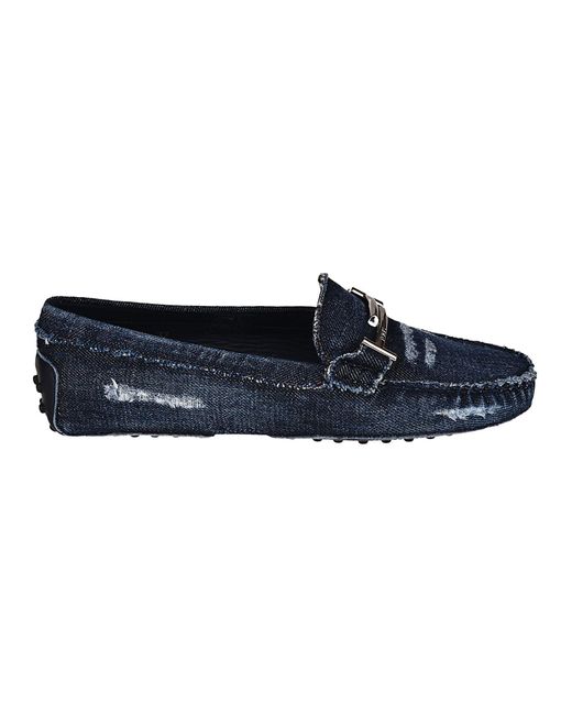 tod's gommino denim loafers