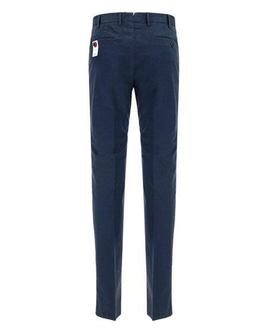 PT Torino Blue Mid-rise Straight Leg Trousers for men