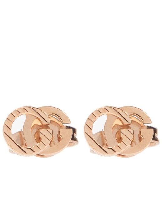 Gucci GG Logo Stud Earrings in Natural for Men | Lyst